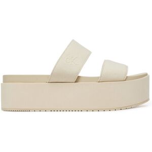 Calvin Klein Jeans Šľapky Flatform Sandal Webbing In YW0YW01789 Écru Ženy Calvin Klein Jeans Šľapky Flatform Sandal Webbing In YW0YW01789 Écru Ženy