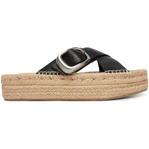Calvin Klein Espadrilky Flatf Espadrill Cross Lth Hdw HW0HW02892 Čierna Ženy Calvin Klein Espadrilky Flatf Espadrill Cross Lth Hdw HW0HW02892 Čierna Ženy