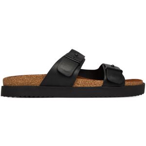 Tommy Hilfiger Šľapky Cork Adjustable Lth Sandal FM0FM05754 Čierna Muži Tommy Hilfiger Šľapky Cork Adjustable Lth Sandal FM0FM05754 Čierna Muži