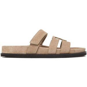 Tory Burch Šľapky Ines Sport Slide 163481 Svetlo hnedá Ženy Tory Burch Šľapky Ines Sport Slide 163481 Svetlo hnedá Ženy