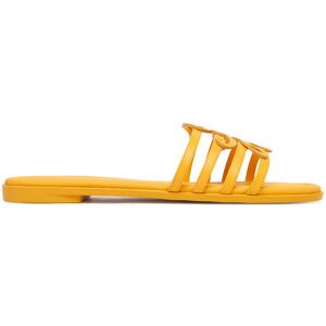 Tommy Hilfiger Šľapky Th Script Flat Mule Lth FW0FW09368 Žltá Ženy Tommy Hilfiger Šľapky Th Script Flat Mule Lth FW0FW09368 Žltá Ženy