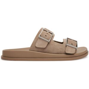 Calvin Klein Šľapky City Sandal Buckle Suede HW0HW03130 Béžová Ženy Calvin Klein Šľapky City Sandal Buckle Suede HW0HW03130 Béžová Ženy