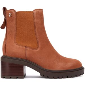 Tommy Hilfiger Členková obuv Th Nubuck Chelsea Cleated Heel FW0FW09158 Hnedá Ženy Tommy Hilfiger Členková obuv Th Nubuck Chelsea Cleated Heel FW0FW09158 Hnedá Ženy