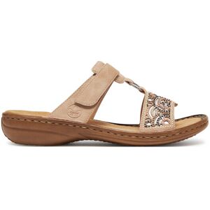 Rieker Šľapky 608K2-31 Béžová Ženy Rieker Šľapky 608K2-31 Béžová Ženy