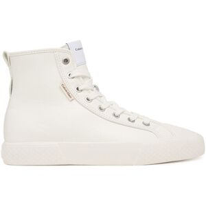 Calvin Klein Plátenky Vulc Lace Up Hightop Lth HW0HW03076 Biela Ženy Calvin Klein Plátenky Vulc Lace Up Hightop Lth HW0HW03076 Biela Ženy