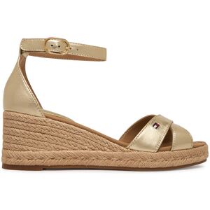 Tommy Hilfiger Espadrilky Metalic Crossover Strap FW0FW09333 Zlatá Ženy Tommy Hilfiger Espadrilky Metalic Crossover Strap FW0FW09333 Zlatá Ženy