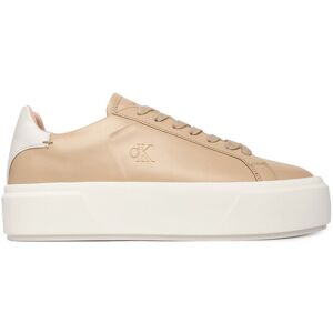 Calvin Klein Sneakersy Flatform Lace Up Lth YW0YW01928 Béžová Ženy Calvin Klein Sneakersy Flatform Lace Up Lth YW0YW01928 Béžová Ženy