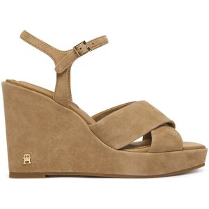 Tommy Hilfiger Sandále Suede Wrapped High Wedge FW0FW09218 Hnedá Ženy Tommy Hilfiger Sandále Suede Wrapped High Wedge FW0FW09218 Hnedá Ženy