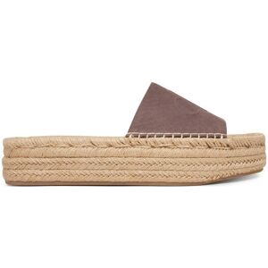 Calvin Klein Espadrilky Flatf Espa Mule Nub Mg HW0HW02890 Hnedá Ženy Calvin Klein Espadrilky Flatf Espa Mule Nub Mg HW0HW02890 Hnedá Ženy