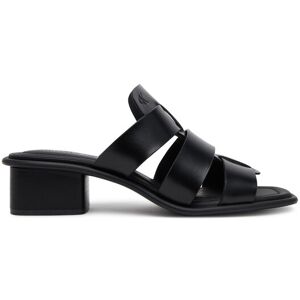 Calvin Klein Jeans Šľapky Heel Square Mg Lth YW0YW01702 Čierna Ženy Calvin Klein Jeans Šľapky Heel Square Mg Lth YW0YW01702 Čierna Ženy
