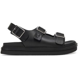 Calvin Klein Jeans Sandále Flat Molded Sandal Buckle YW0YW01785 Čierna Ženy Calvin Klein Jeans Sandále Flat Molded Sandal Buckle YW0YW01785 Čierna Ženy