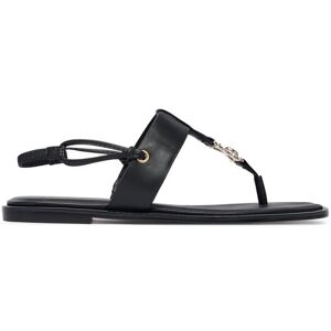 Calvin Klein Sandále Round Flat Sndl Thong Lth Hdw HW0HW02926 Čierna Ženy Calvin Klein Sandále Round Flat Sndl Thong Lth Hdw HW0HW02926 Čierna Ženy