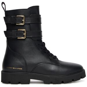 Tommy Hilfiger Šnurovacia obuv Biker Laceup FW0FW08986 Čierna Ženy Tommy Hilfiger Šnurovacia obuv Biker Laceup FW0FW08986 Čierna Ženy
