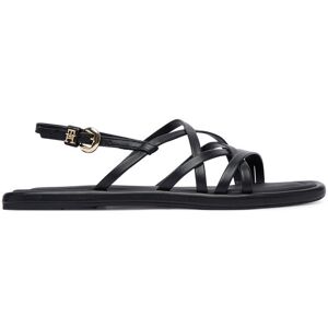 Tommy Hilfiger Sandále Flat Strappy FW0FW09220 Čierna Ženy Tommy Hilfiger Sandále Flat Strappy FW0FW09220 Čierna Ženy