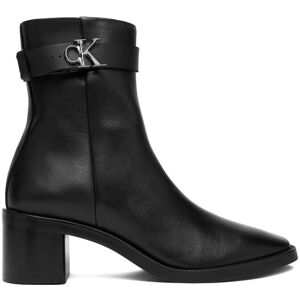 Calvin Klein Členková obuv Block Heel Boot W/ Metal Logo HW0HW02591 Čierna Ženy Calvin Klein Členková obuv Block Heel Boot W/ Metal Logo HW0HW02591 Čierna Ženy
