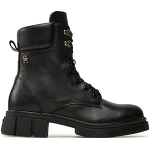 Tommy Hilfiger Outdoorová obuv Lace-Up Biker Leather FW0FW08167 Čierna Ženy Tommy Hilfiger Outdoorová obuv Lace-Up Biker Leather FW0FW08167 Čierna Ženy