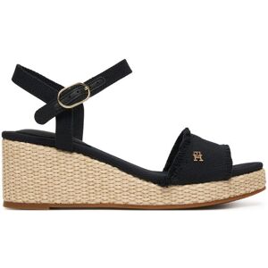 Tommy Hilfiger Sandále Mid Woven Wedge Espad Fringe FW0FW09470 Čierna Ženy Tommy Hilfiger Sandále Mid Woven Wedge Espad Fringe FW0FW09470 Čierna Ženy