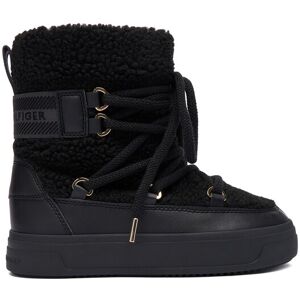 Tommy Hilfiger Snehule Faux Shearling Snowboot FW0FW08788 Čierna Ženy Tommy Hilfiger Snehule Faux Shearling Snowboot FW0FW08788 Čierna Ženy