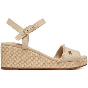 Tommy Hilfiger Sandále Mid Woven Wedge Espad Fringe FW0FW09470 Béžová Ženy Tommy Hilfiger Sandále Mid Woven Wedge Espad Fringe FW0FW09470 Béžová Ženy