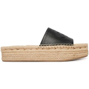 Calvin Klein Espadrilky Flatf Espa Mule Lth Mg HW0HW03027 Čierna Ženy Calvin Klein Espadrilky Flatf Espa Mule Lth Mg HW0HW03027 Čierna Ženy