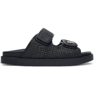 Tommy Hilfiger Šľapky Double Strap Raffia FW0FW09122 Čierna Ženy Tommy Hilfiger Šľapky Double Strap Raffia FW0FW09122 Čierna Ženy