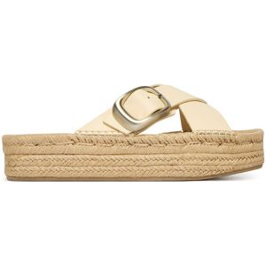 Calvin Klein Espadrilky Flatf Espadrill Cross Lth Hdw HW0HW02892 Écru Ženy Calvin Klein Espadrilky Flatf Espadrill Cross Lth Hdw HW0HW02892 Écru Ženy