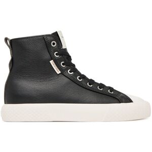 Calvin Klein Plátenky Vulc Lace Up Hightop Lth HW0HW03076 Čierna Ženy Calvin Klein Plátenky Vulc Lace Up Hightop Lth HW0HW03076 Čierna Ženy