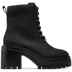 Calvin Klein Jeans Šnurovacia obuv Chunky Heeled Zip Boot Lth YW0YW01548 Čierna Ženy Calvin Klein Jeans Šnurovacia obuv Chunky Heeled Zip Boot Lth YW0YW01548 Čierna Ženy