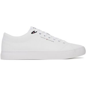 Tommy Hilfiger Sneakersy Th Hi Vulc Core Low Lth Ii Ess FM0FM05511 Biela Muži Tommy Hilfiger Sneakersy Th Hi Vulc Core Low Lth Ii Ess FM0FM05511 Biela Muži