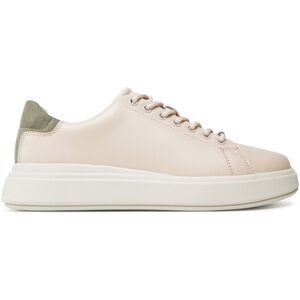 Calvin Klein Sneakersy Cupsole Lace Up Lth HW0HW02540 Béžová Ženy Calvin Klein Sneakersy Cupsole Lace Up Lth HW0HW02540 Béžová Ženy