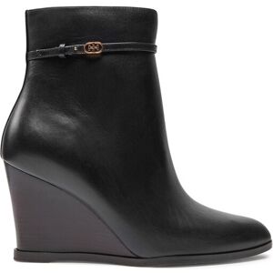Tory Burch Členková obuv Double T Buckle 158092-006 Čierna Ženy Tory Burch Členková obuv Double T Buckle 158092-006 Čierna Ženy