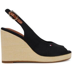 Tommy Hilfiger Espadrilky Flag High Wedge Espad Slingback FW0FW08597 Čierna Ženy Tommy Hilfiger Espadrilky Flag High Wedge Espad Slingback FW0FW08597 Čierna Ženy