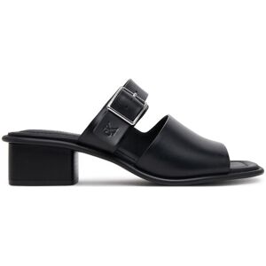 Calvin Klein Jeans Šľapky Heel Square Mg Buckle Lth YW0YW01701 Čierna Ženy Calvin Klein Jeans Šľapky Heel Square Mg Buckle Lth YW0YW01701 Čierna Ženy