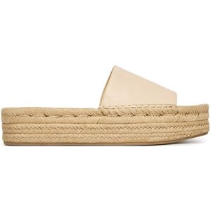 Calvin Klein Espadrilky Flatf Espa Mule Lth Mg HW0HW03027 Béžová Ženy Calvin Klein Espadrilky Flatf Espa Mule Lth Mg HW0HW03027 Béžová Ženy