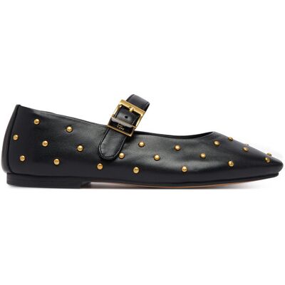 Tommy Hilfiger Baleríny Th Buckle Leather Stud Ballerina FW0FW09541 Čierna Ženy Tommy Hilfiger Baleríny Th Buckle Leather Stud Ballerina FW0FW09541 Čierna Ženy