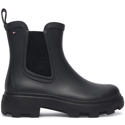 Tommy Hilfiger Gumáky Flag Cleated FW0FW09387 Čierna Ženy Tommy Hilfiger Gumáky Flag Cleated FW0FW09387 Čierna Ženy