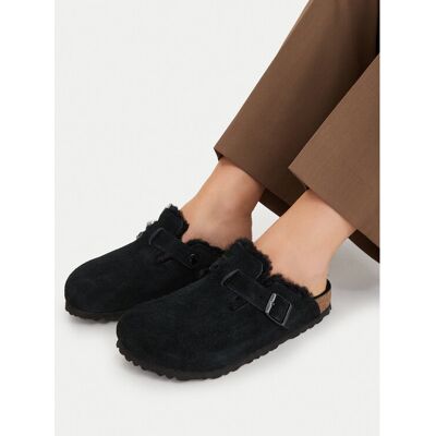 Birkenstock Papuče Boston Vl/Shearling 0259883 Čierna Ženy Birkenstock Papuče Boston Vl/Shearling 0259883 Čierna Ženy