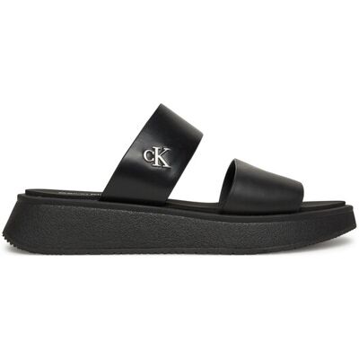 Calvin Klein Jeans Šľapky Sandal Slide Double Strap YW0YW01694 Čierna Ženy Calvin Klein Jeans Šľapky Sandal Slide Double Strap YW0YW01694 Čierna Ženy