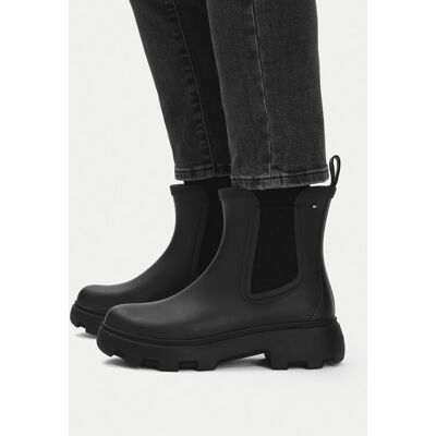 Tommy Hilfiger Gumáky Flag Cleated FW0FW09387 Čierna Ženy Tommy Hilfiger Gumáky Flag Cleated FW0FW09387 Čierna Ženy