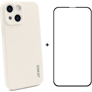 ENKAY Obal + 3D sklo Apple iPhone 13 béžový ENKAY Obal + 3D sklo Apple iPhone 13 béžový