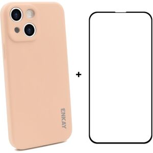 ENKAY Obal + 3D sklo Apple iPhone 13 mini ružový ENKAY Obal + 3D sklo Apple iPhone 13 mini ružový
