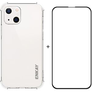 ENKAY Priehľadný obal + 3D sklo Apple iPhone 13 ENKAY Priehľadný obal + 3D sklo Apple iPhone 13