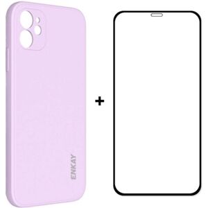 ENKAY Obal + 3D sklo Apple iPhone 12 mini fialový ENKAY Obal + 3D sklo Apple iPhone 12 mini fialový