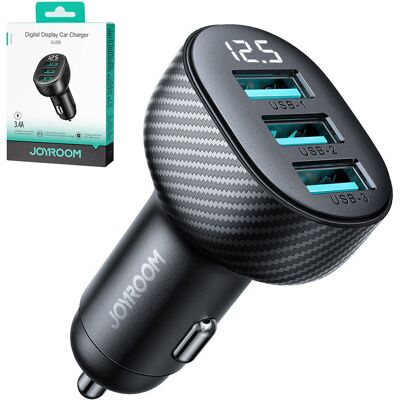 JOYROOM JR-CCD03 3.4A Nabíjačka do auta 3x USB čierna JOYROOM JR-CCD03 3.4A Nabíjačka do auta 3x USB čierna