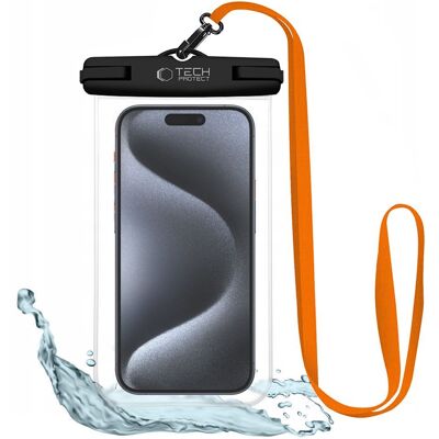 TECH-PROTECT UWC7 Univerzálne vodotesné puzdro do 6.9" BLACK / ORANGE TECH-PROTECT UWC7 Univerzálne vodotesné puzdro do 6.9" BLACK / ORANGE