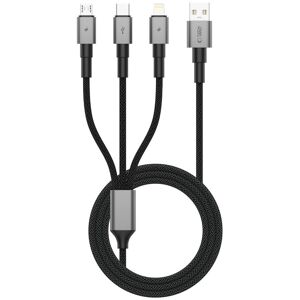TECH-PROTECT ULTRABOOST DNA 3IN1 Kábel USB Typ-C / micro USB / Lightning 1.2m šedý TECH-PROTECT ULTRABOOST DNA 3IN1 Kábel USB Typ-C / micro USB / Lightning 1.2m šedý
