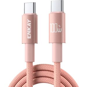 ENKAY PD100 Rýchlonabíjací USB-C kábel 100W 2m ružový ENKAY PD100 Rýchlonabíjací USB-C kábel 100W 2m ružový