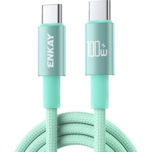 ENKAY PD100 Rýchlonabíjací USB-C kábel 100W 2m zelený ENKAY PD100 Rýchlonabíjací USB-C kábel 100W 2m zelený