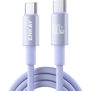 ENKAY PD100 Rýchlonabíjací USB-C kábel 100W 2m fialový ENKAY PD100 Rýchlonabíjací USB-C kábel 100W 2m fialový