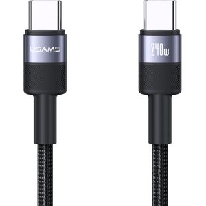 USAMS SJ727 240W Dátový kábel USB-C / USB-C 1.2m čierny USAMS SJ727 240W Dátový kábel USB-C / USB-C 1.2m čierny